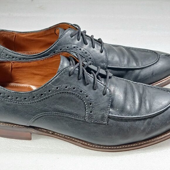 Johnston & Murphy Black Sheepskin Split-Toe Oxford Shoes J&M Flex Soles Mens 13 - Picture 6 of 16